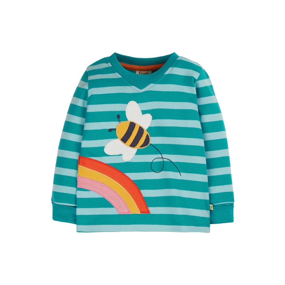 Frugi Easy On T-Shirt - Camper Blue & Bee New Collections good quality ...
